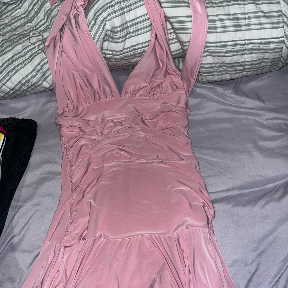 Elegant Pink Sleeveless Dress